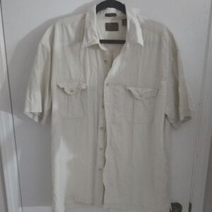 St. John's Bay Men's Casual Cream Button Down Shirt